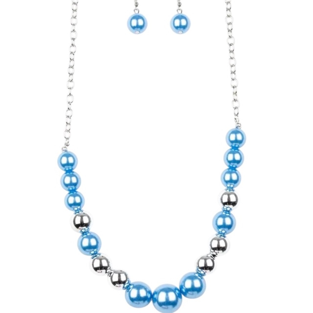 Paparazzi Take Note Blue Necklace Set NWT